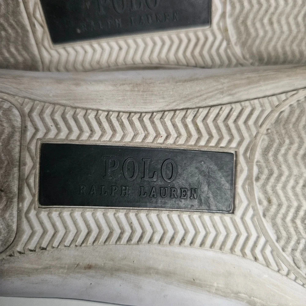 Polo Ralph Lauren Striped Canvas Sneakers Blue White Ticking Stripe Low Top 9.5B